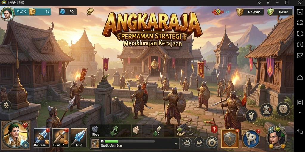 Tangkapan layar gameplay <strong>ANGKARAJA</strong> menampilkan pertempuran epik di dunia kerajaan.