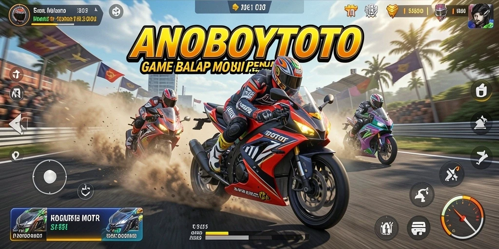 Tampilan gameplay ANOBOYTOTO yang menegangkan dan penuh aksi balapan motor.