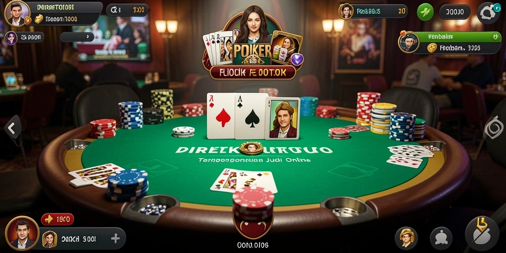 Tampilan gameplay yang mendebarkan di DIREKTURTOTO saat bermain poker.