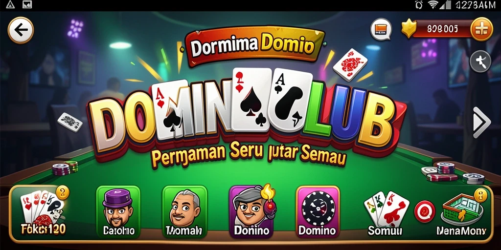 Screenshot gameplay DOMINOCLUB menampilkan suasana permainan yang seru dan interaktif.