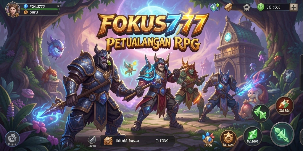 Tangkapan layar permainan FOKUS777 menampilkan karakter beraksi dalam pertarungan epik RPG.