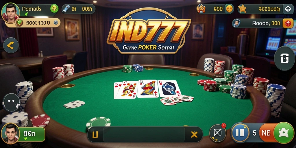 Gameplay seru IND777 dalam permainan Poker yang mendebarkan.