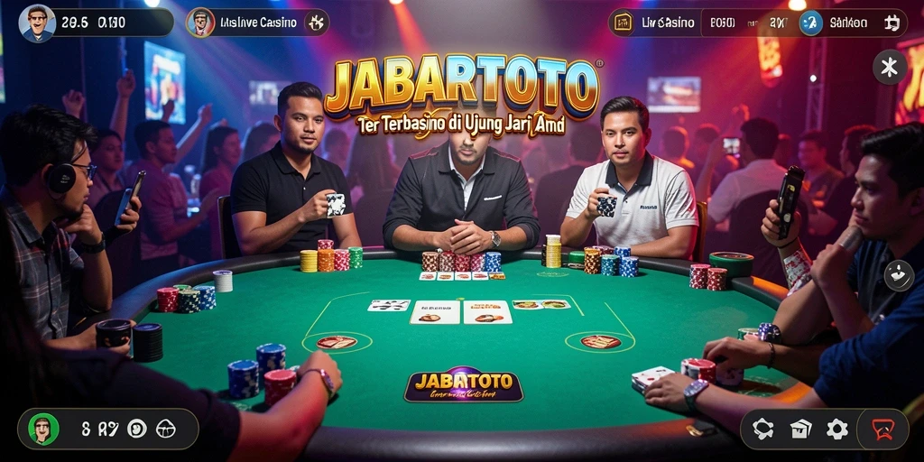 Tampilan Screenshot JABARTOTO menampilkan dealer profesional dalam permainan Live Casino.