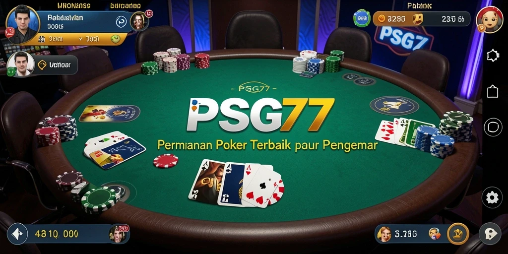 Screenshot gameplay PSG77 menampilkan aksi seru dalam permainan Poker.