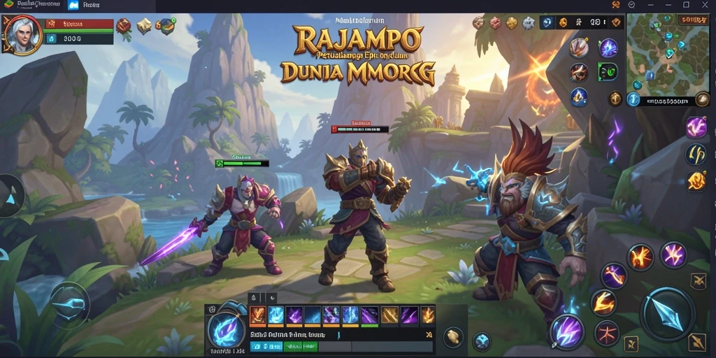 Tampilan gameplay seru dalam dunia RAJAMPO yang penuh petualangan.
