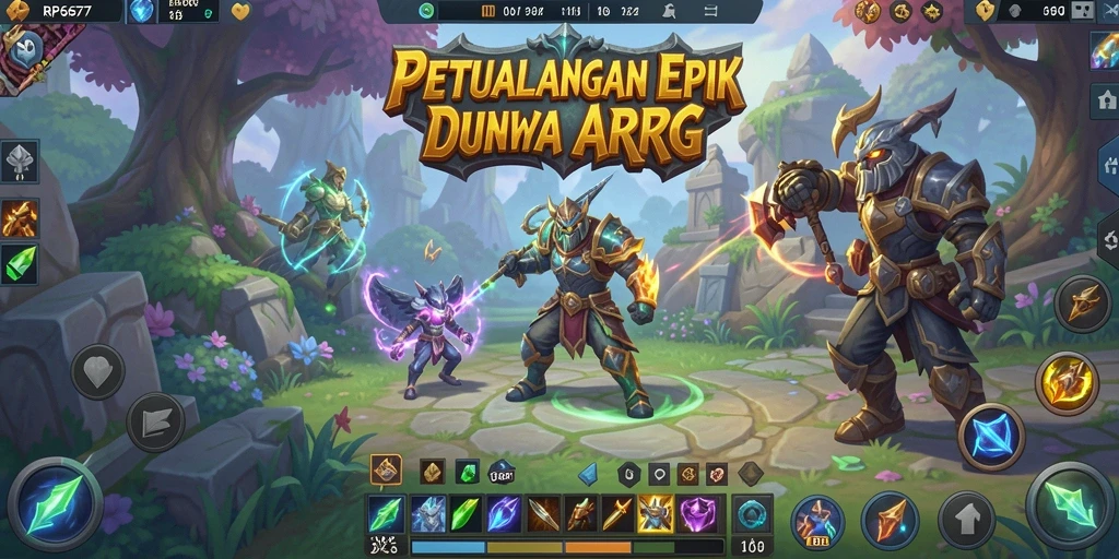Tampilan gameplay menakjubkan dari RP6677 yang menampilkan aksi ARPG intens.