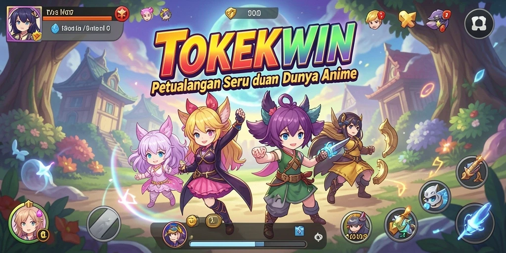Tampilan menarik dari gameplay TOKEKWIN yang menyuguhkan aksi karakter Anime.