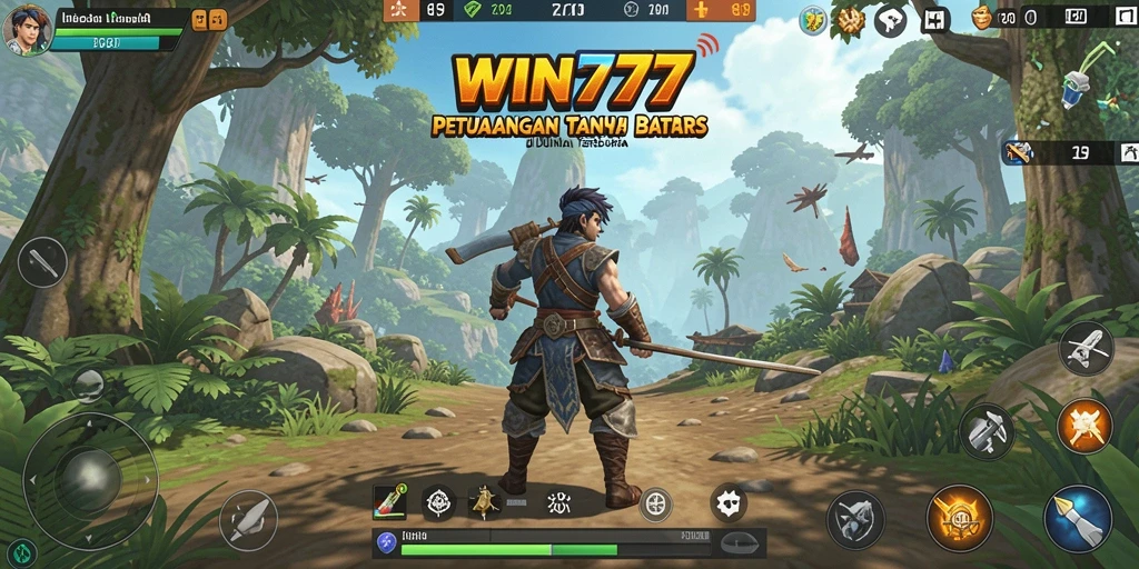 Screenshot gameplay WIN777 menampilkan eksplorasi dunia terbuka yang menakjubkan.